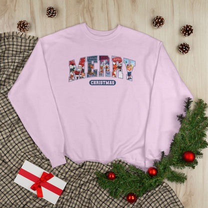 Merry Christmas Crewneck Sweatshirt — Festive Holiday Graphic Pullover