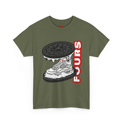 KeyWear Graphic Tee — Oreo Sneaker Sandwich Design ("FOURS")