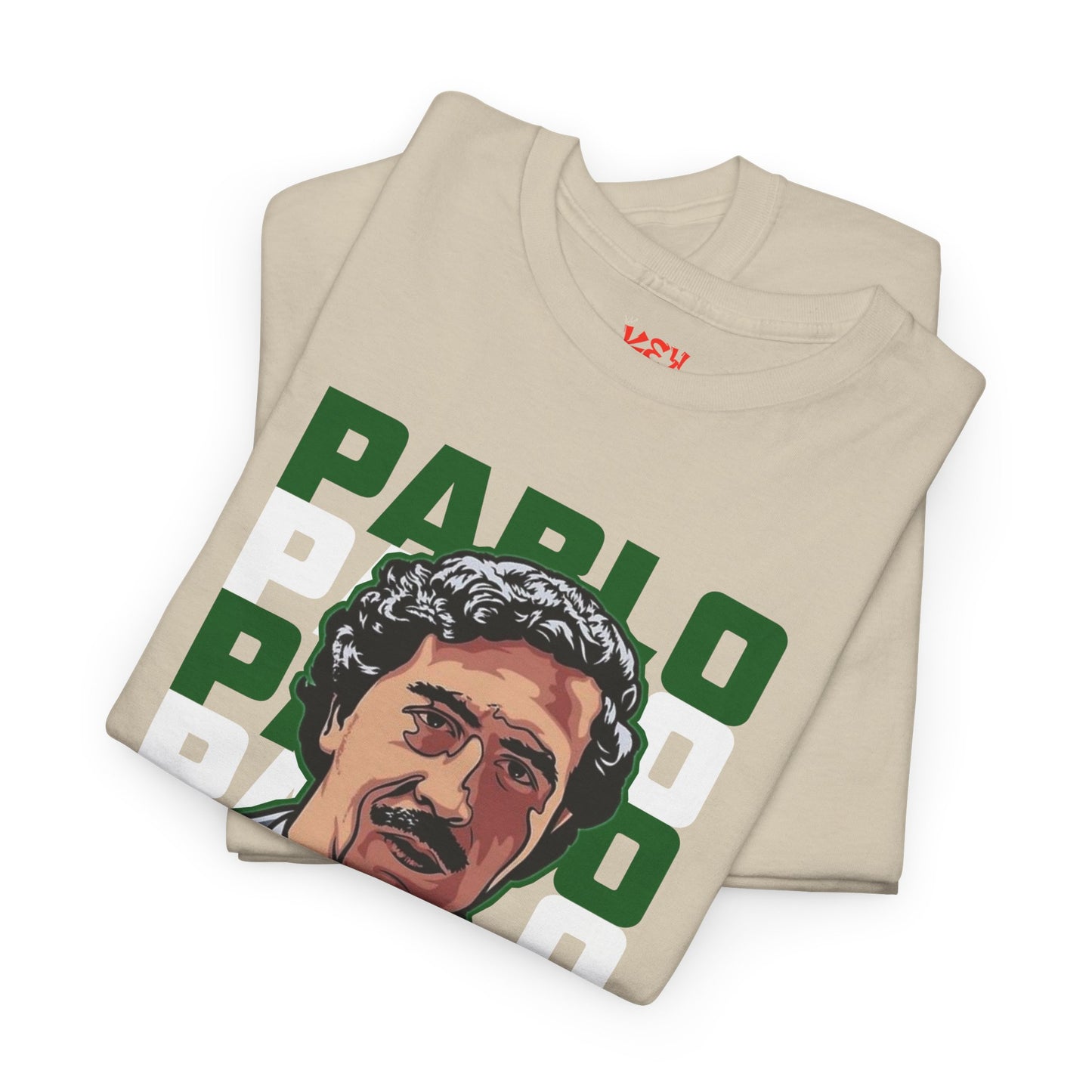 Pablo Portrait Tee — Retro Green Block Text Graphic T-Shirt