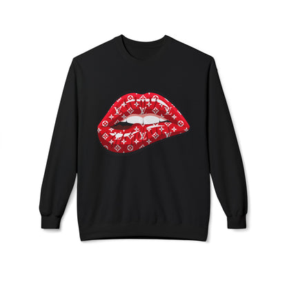Red Monogram Lip Crewneck Sweatshirt