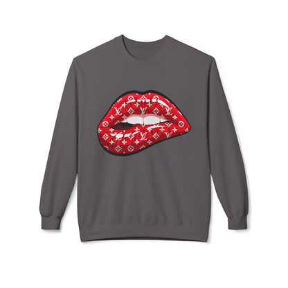 Red Monogram Lip Crewneck Sweatshirt