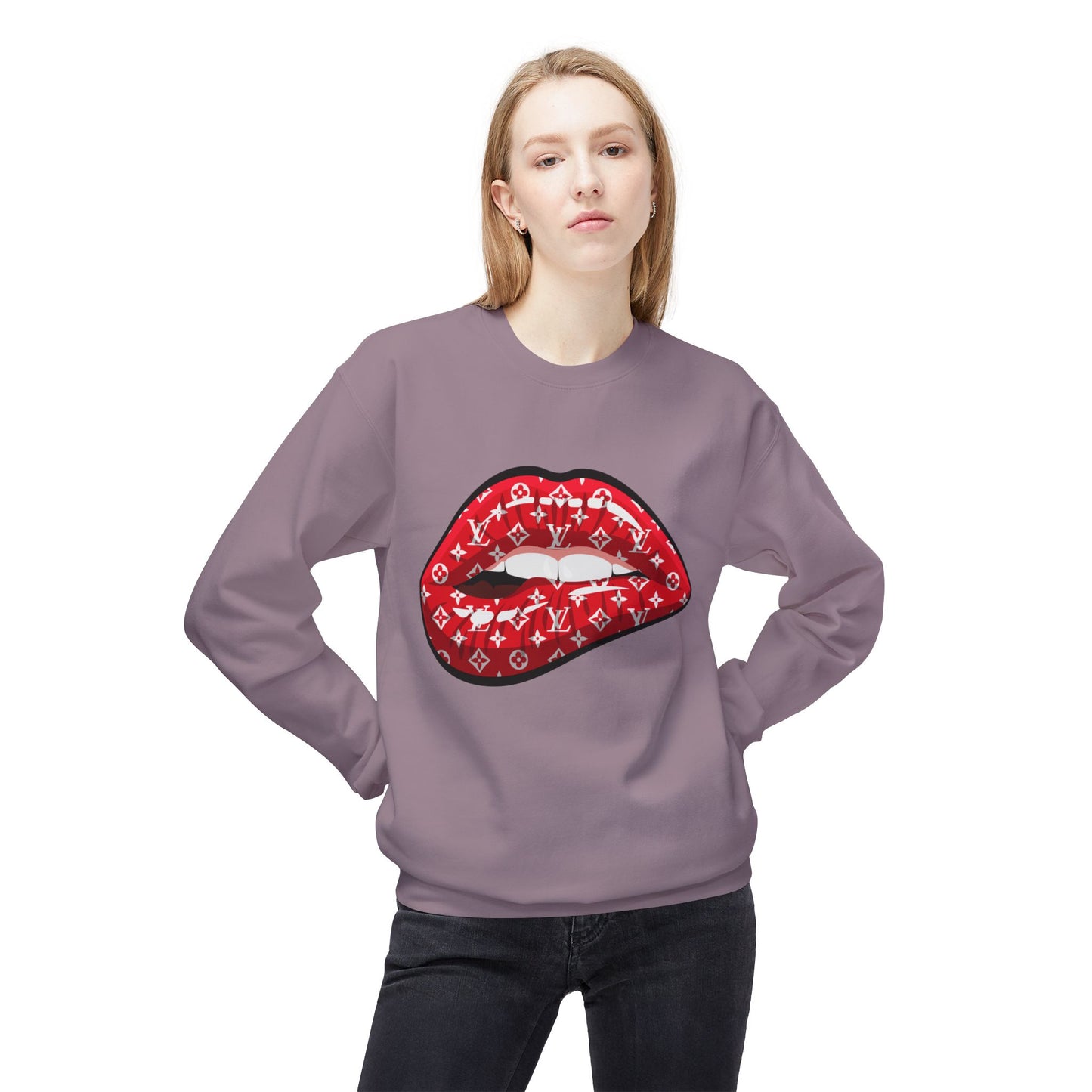 Red Monogram Lip Crewneck Sweatshirt
