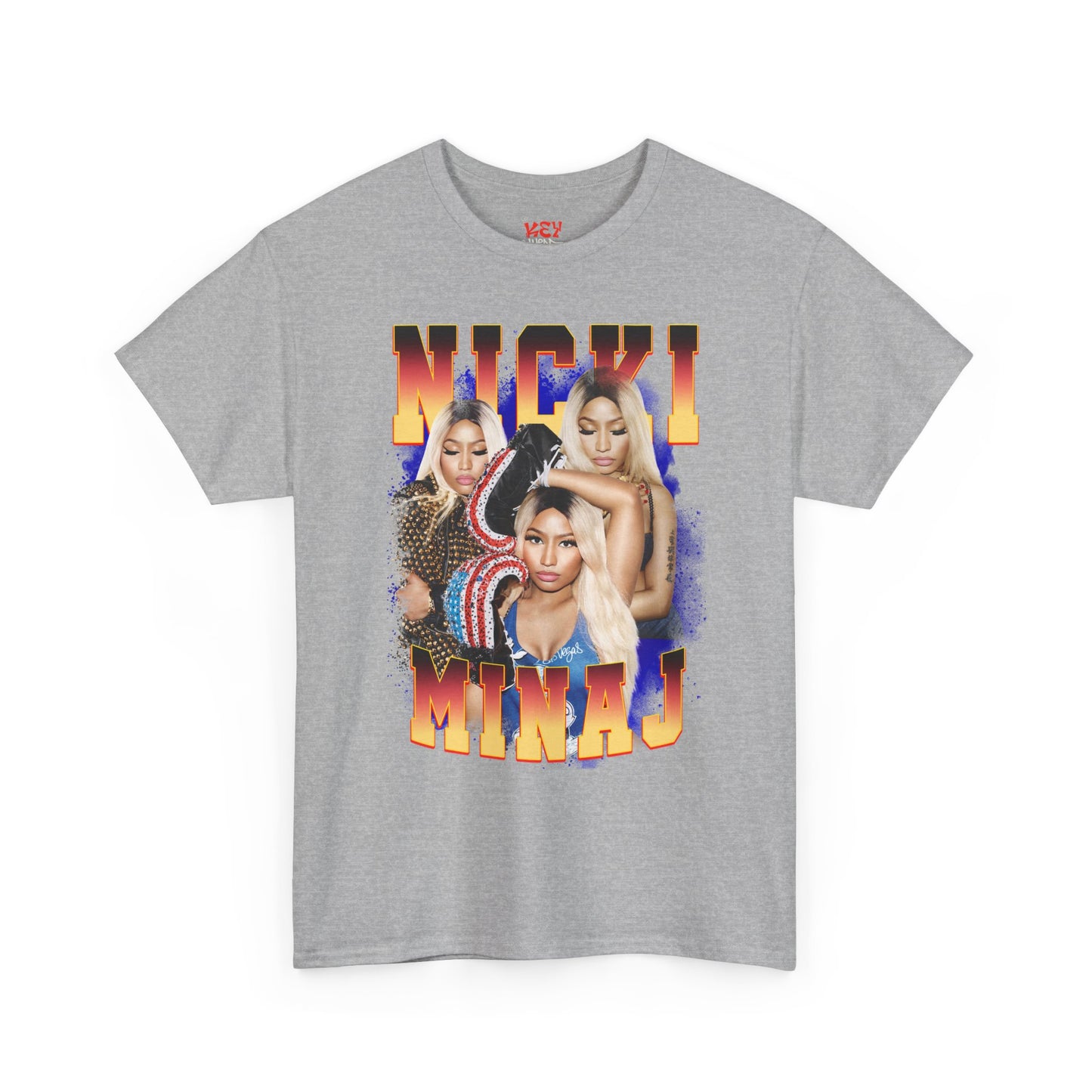 Nicki Graphic Tee — Retro Gradient Name and Portrait Collage