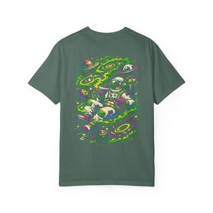 Astronaut Space Vibes T-Shirt — Neon Cosmic Graphic Tee