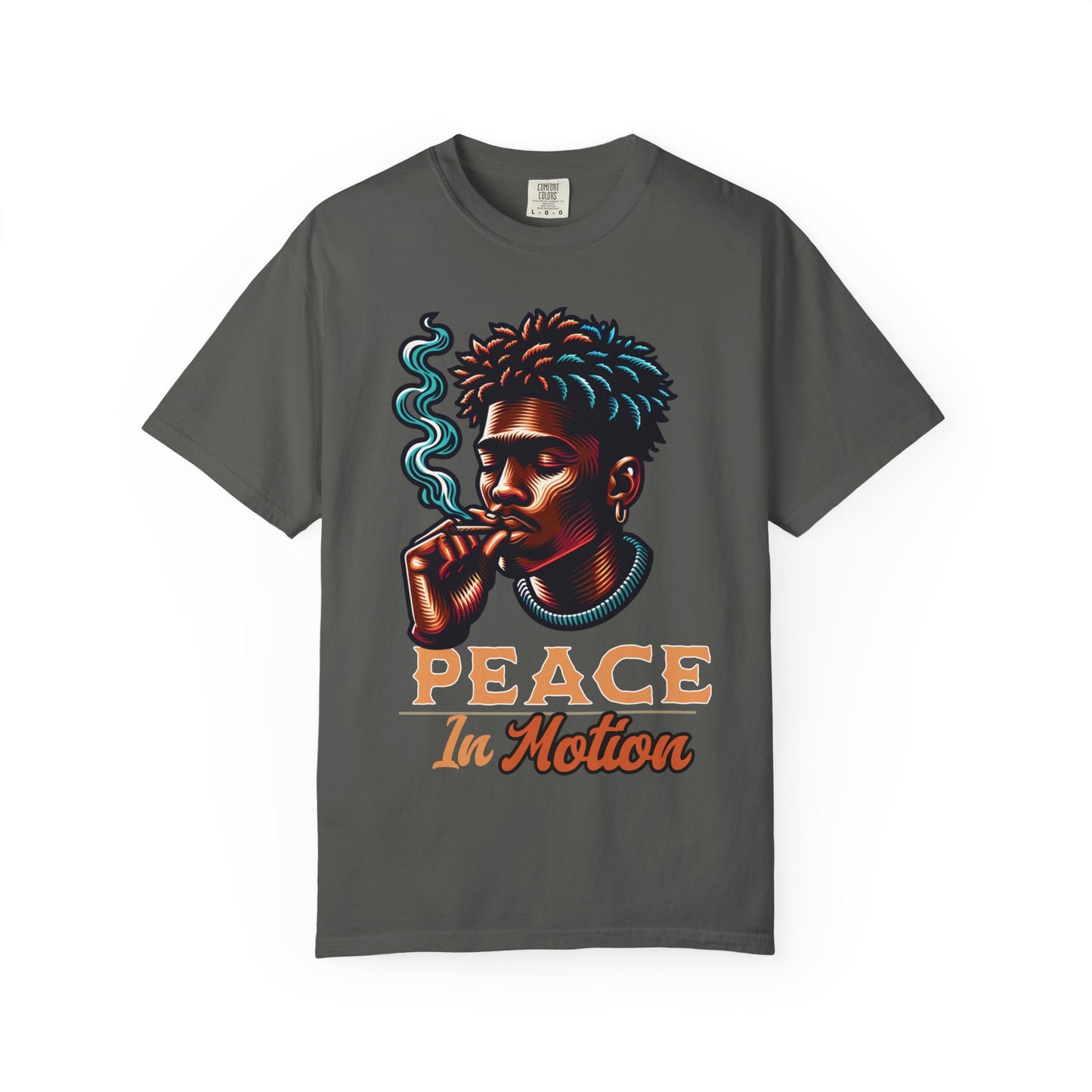 Peace In Motion T‑Shirt — Retro Smoking Portrait Graphic Tee