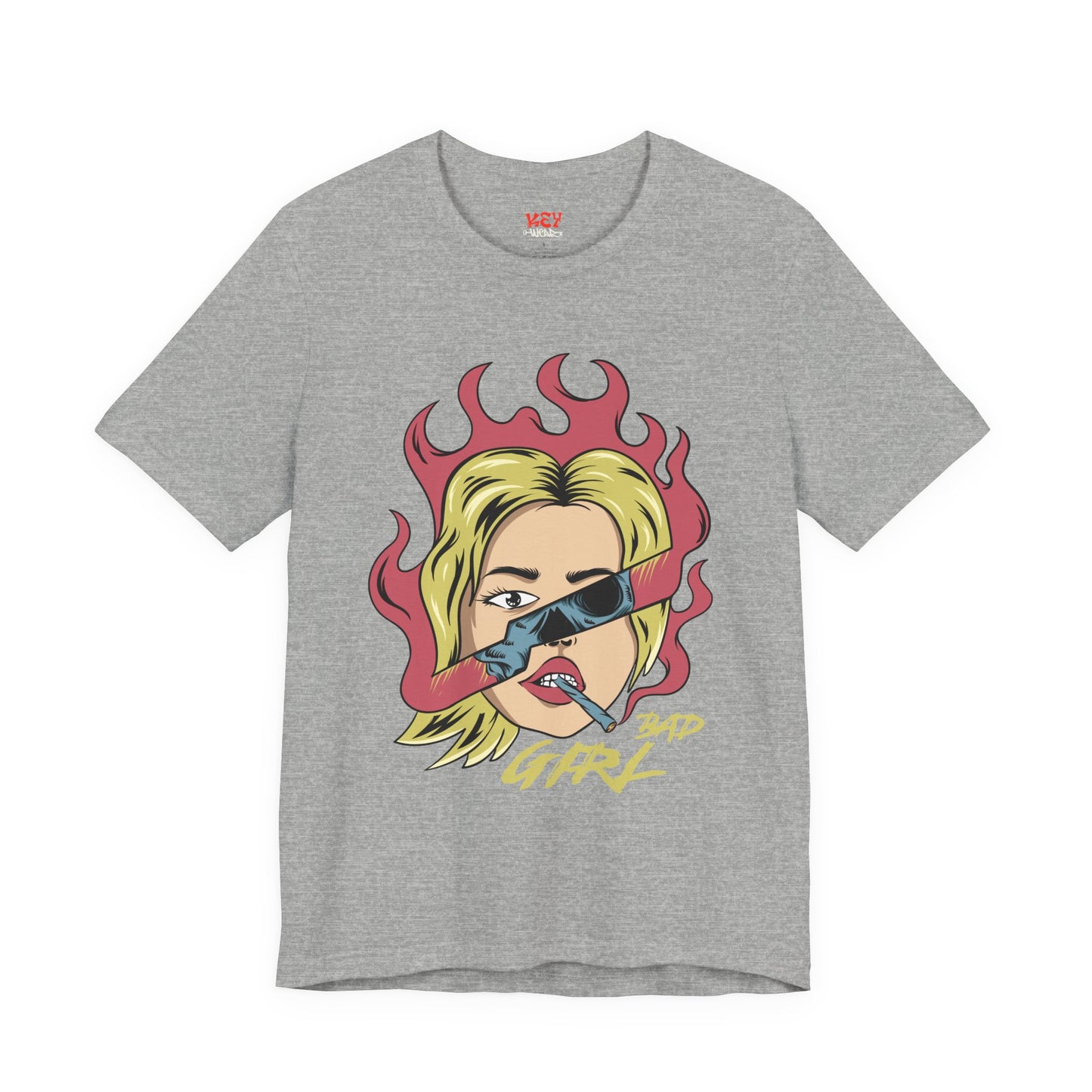 Bad Girl Pop Art Tee — Retro Flaming Blonde Graphic T-Shirt