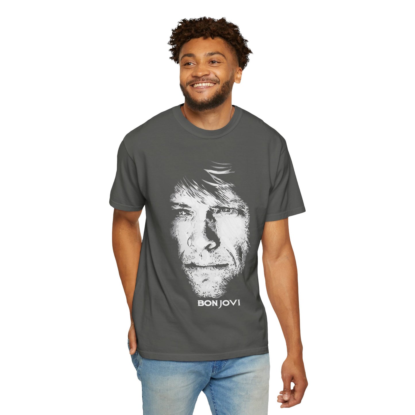 Vintage Rock Portrait T-Shirt — Bon Jovi Graphic Tee