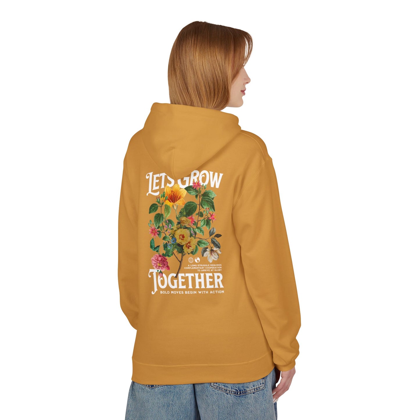 Lets Grow Together Floral Hoodie