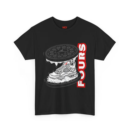 KeyWear Graphic Tee — Oreo Sneaker Sandwich Design ("FOURS")