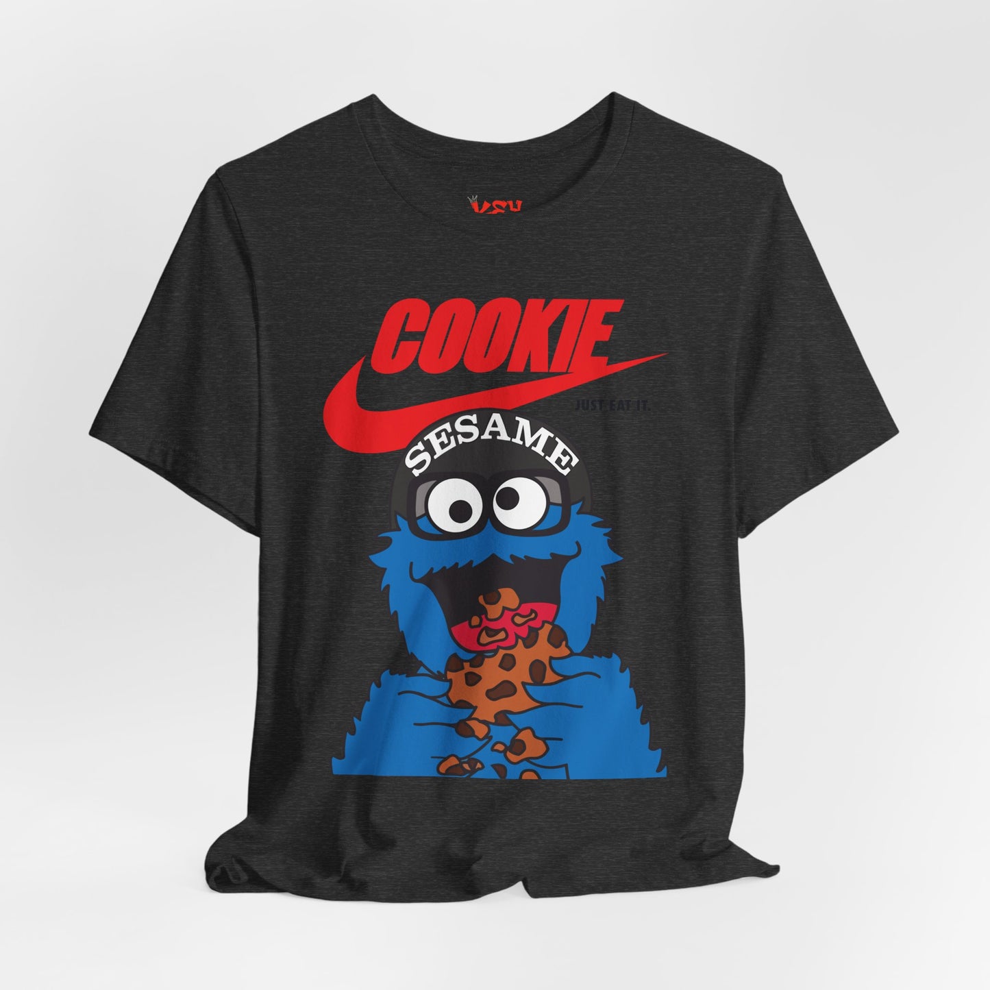 Cookie Monster Graphic Tee — "Cookie" Logo & Bite-Ready Sesame Design