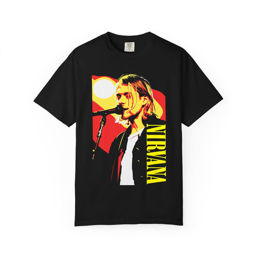 Retro Grunge Music Tee ("NIRVANA" Vertical Text)