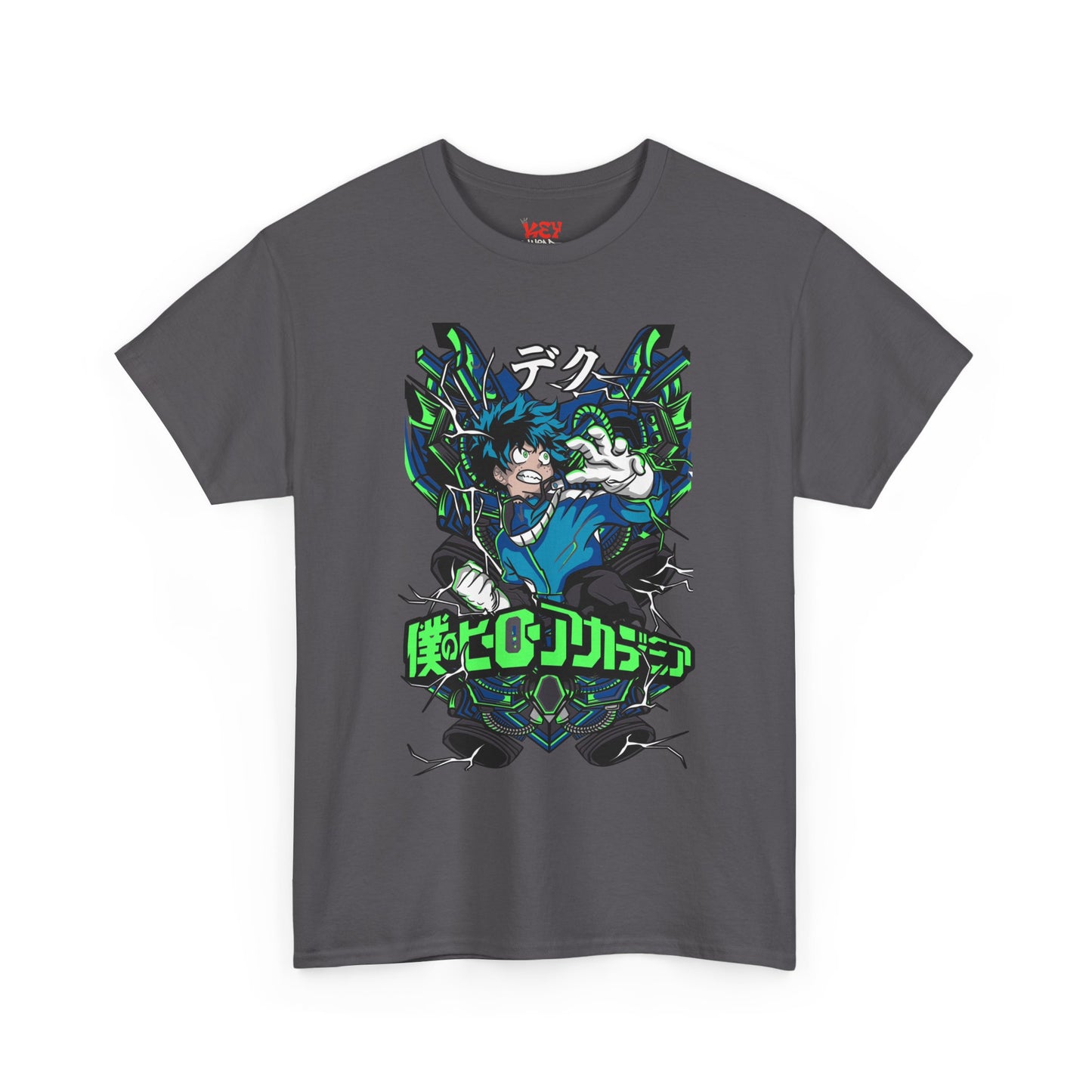 Deku Anime Mecha Pilot T-Shirt — Neon Japanese Text Design