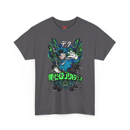 Deku Anime Mecha Pilot T-Shirt — Neon Japanese Text Design