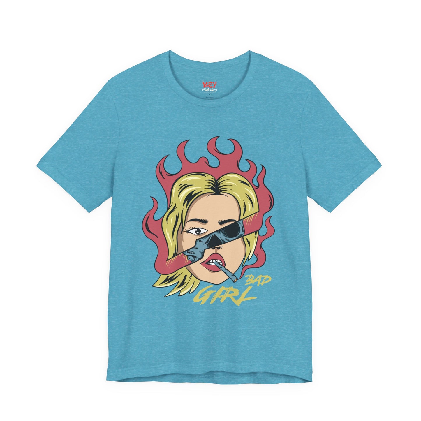 Bad Girl Pop Art Tee — Retro Flaming Blonde Graphic T-Shirt