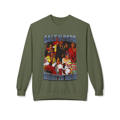 Salt-N-Pepa 'Whatta Man' Crewneck Sweatshirt - Retro 90s Hip-Hop Graphic