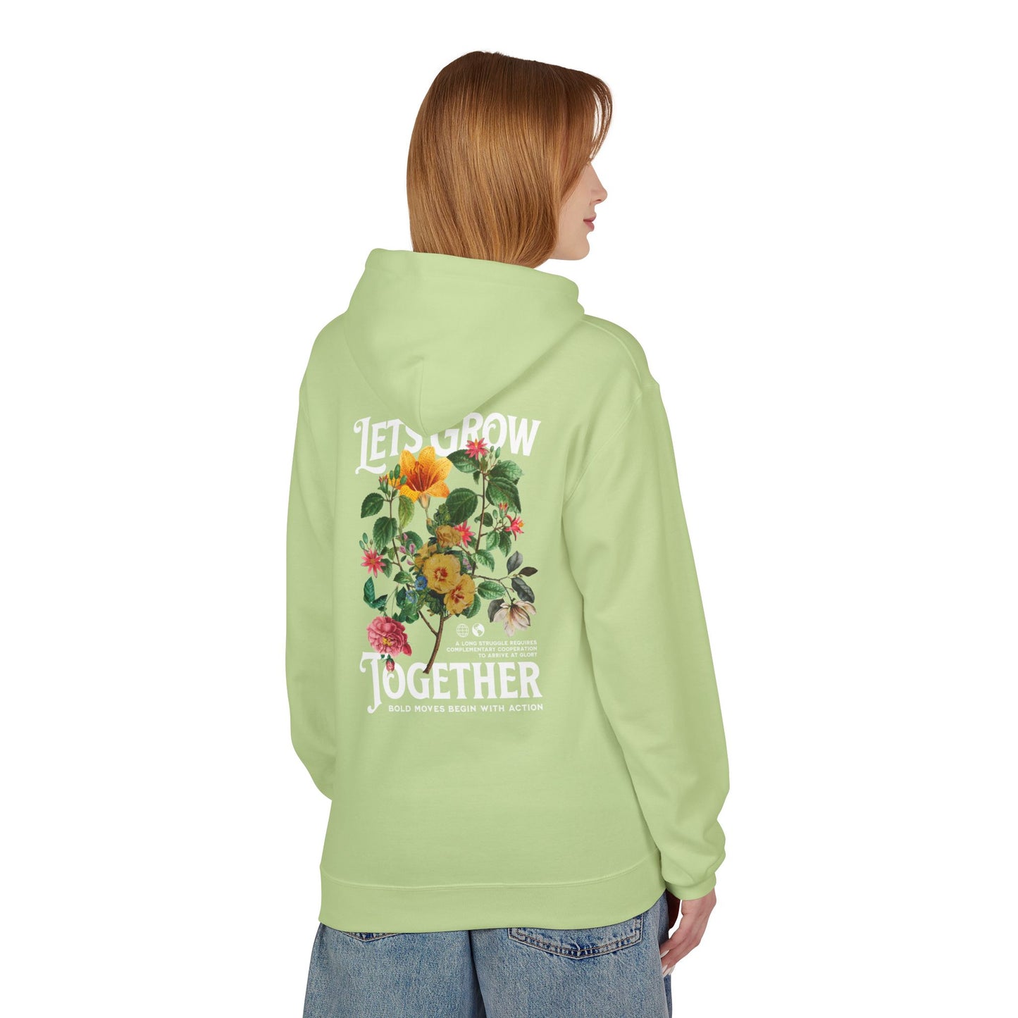 Lets Grow Together Floral Hoodie