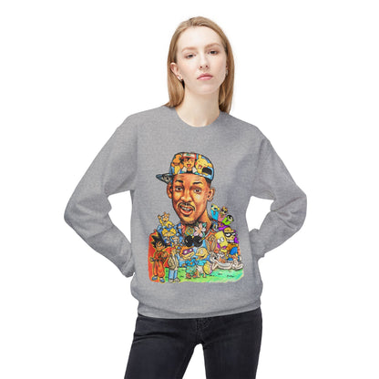 Retro ’90s Cartoon Portrait Crewneck Sweatshirt