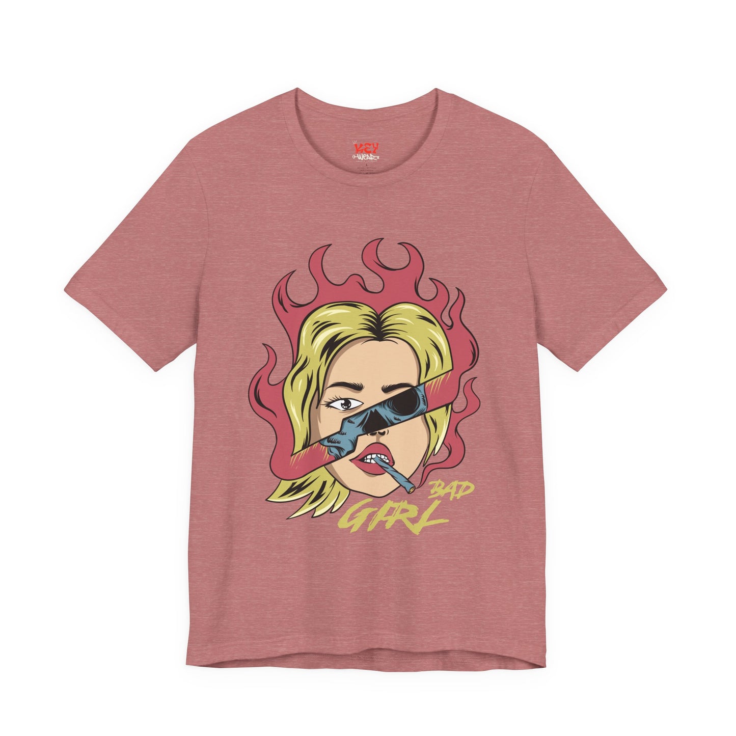 Bad Girl Pop Art Tee — Retro Flaming Blonde Graphic T-Shirt