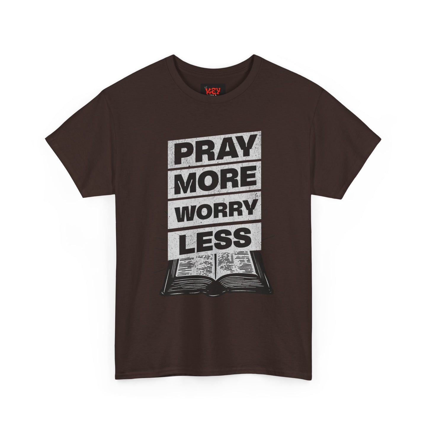 Pray More Worry Less T-Shirt — Inspirational Christian Tee with Bible Graphic