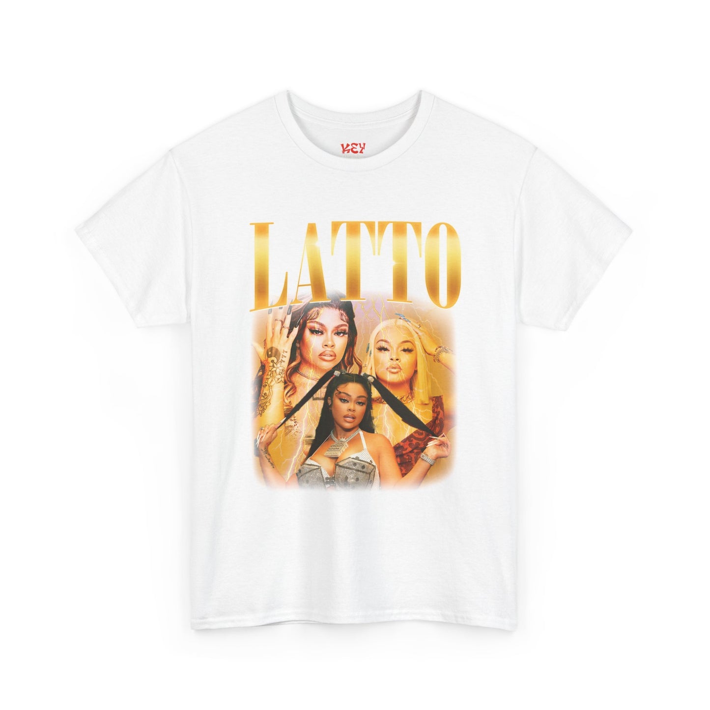 Latto Graphic Tee — 'LATTO' Gold Portrait Band T-Shirt