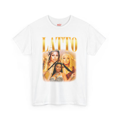 Latto Graphic Tee — 'LATTO' Gold Portrait Band T-Shirt