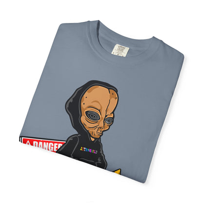 Alien Hooded T-Shirt — "No Trespassing" Desert Graphic