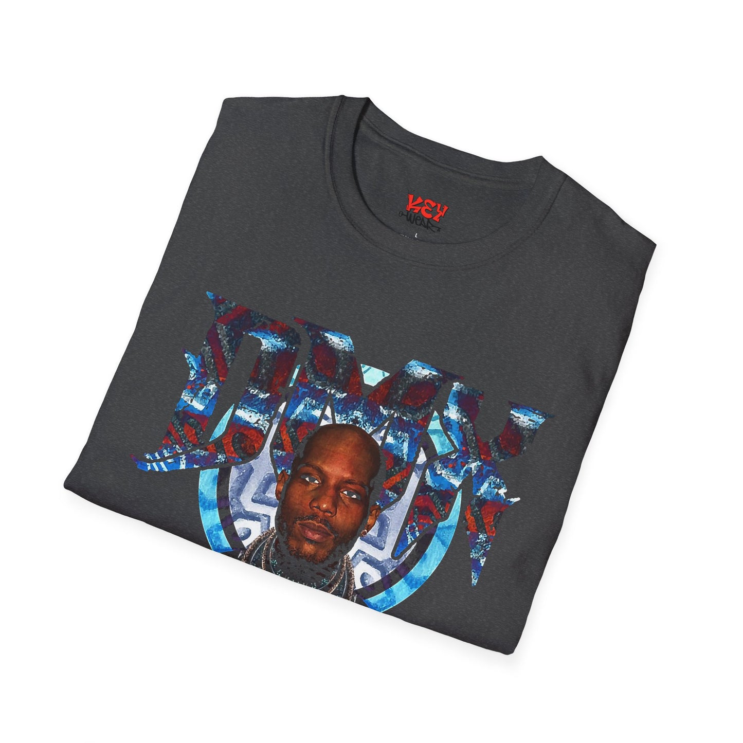DMX Graphic Tee — Bold Portrait & Tribal Shield Design