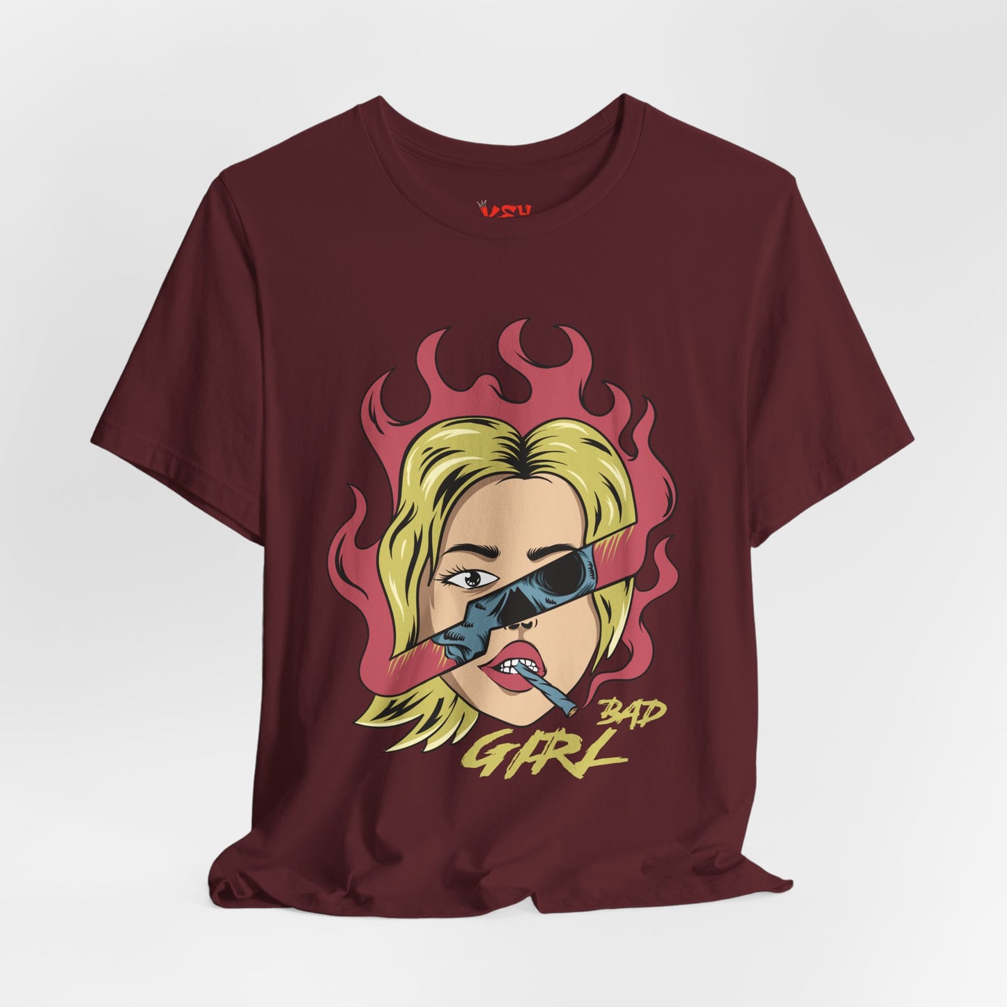 Bad Girl Pop Art Tee — Retro Flaming Blonde Graphic T-Shirt