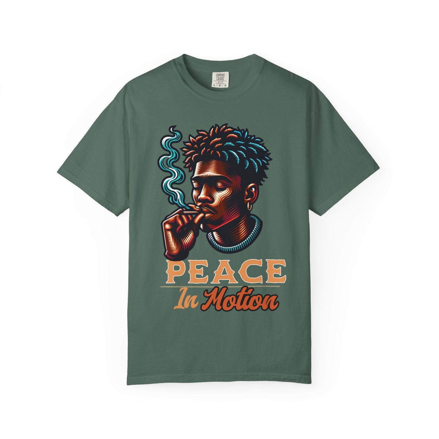 Peace In Motion T‑Shirt — Retro Smoking Portrait Graphic Tee