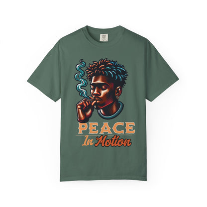 Peace In Motion T‑Shirt — Retro Smoking Portrait Graphic Tee