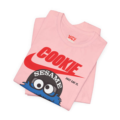 Cookie Monster Graphic Tee — "Cookie" Logo & Bite-Ready Sesame Design