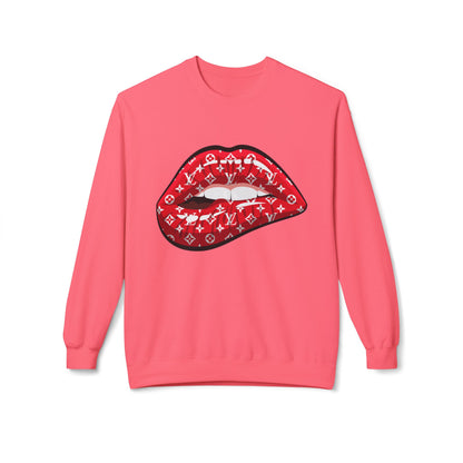 Red Monogram Lip Crewneck Sweatshirt