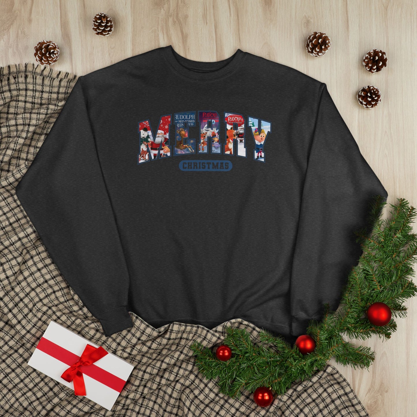 Merry Christmas Crewneck Sweatshirt — Festive Holiday Graphic Pullover