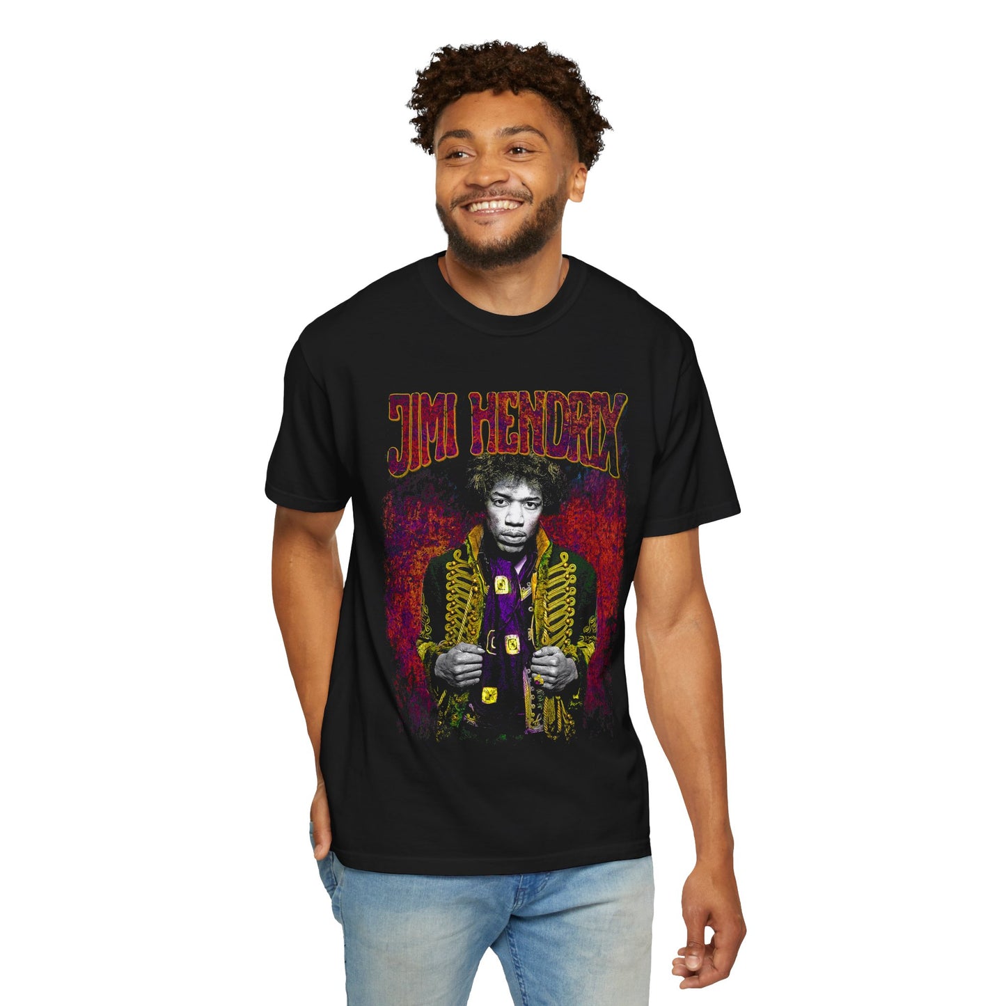 Jim Retro Rock Portrait T-Shirt — Vintage Psychedelic Band Graphic