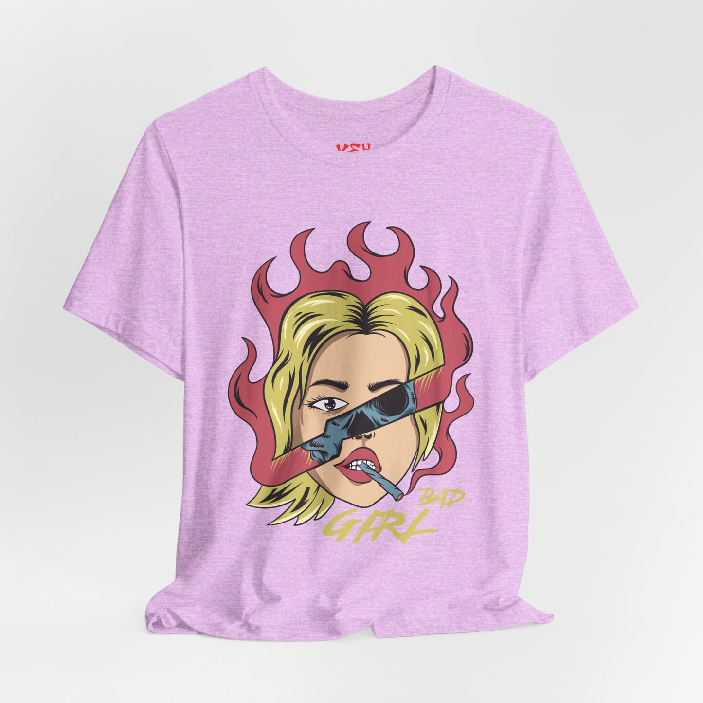 Bad Girl Pop Art Tee — Retro Flaming Blonde Graphic T-Shirt