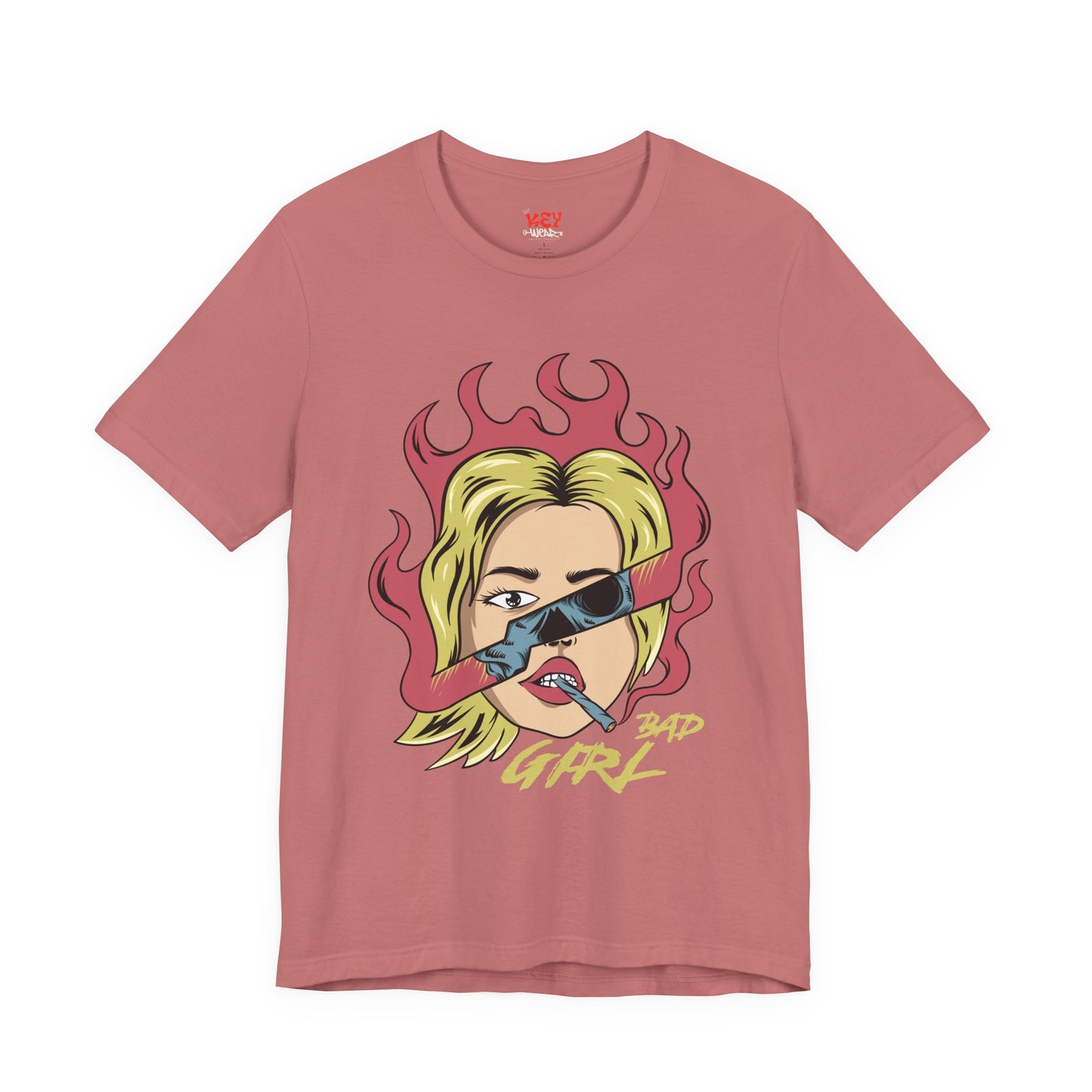 Bad Girl Pop Art Tee — Retro Flaming Blonde Graphic T-Shirt