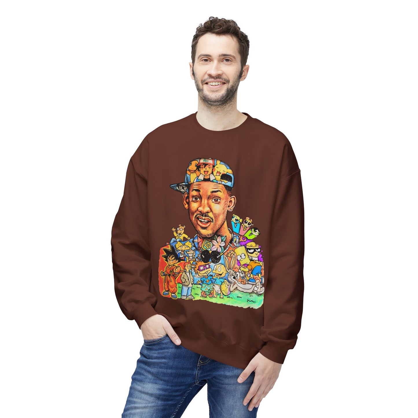 Retro ’90s Cartoon Portrait Crewneck Sweatshirt