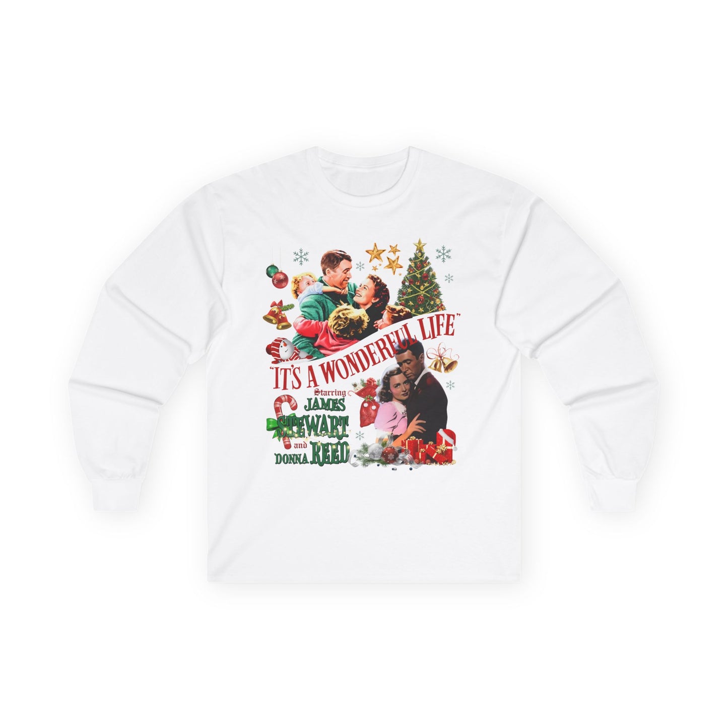 It's a Wonderful Life Holiday Long Sleeve Tee — Classic Christmas Movie Shirt