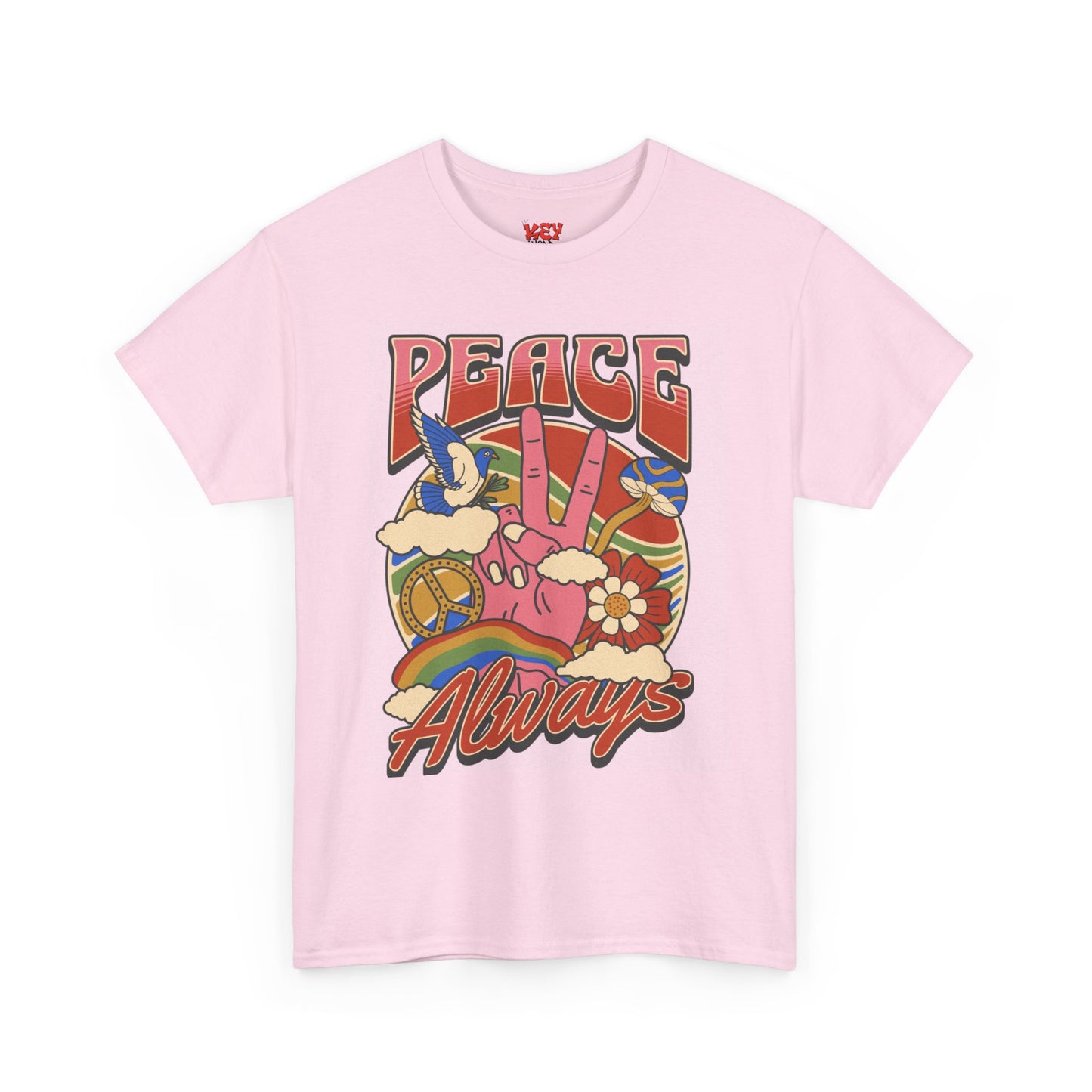 Peace Always T-Shirt – Retro 70s Hippie Peace Sign Graphic Tee