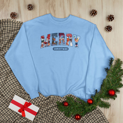 Merry Christmas Crewneck Sweatshirt — Festive Holiday Graphic Pullover