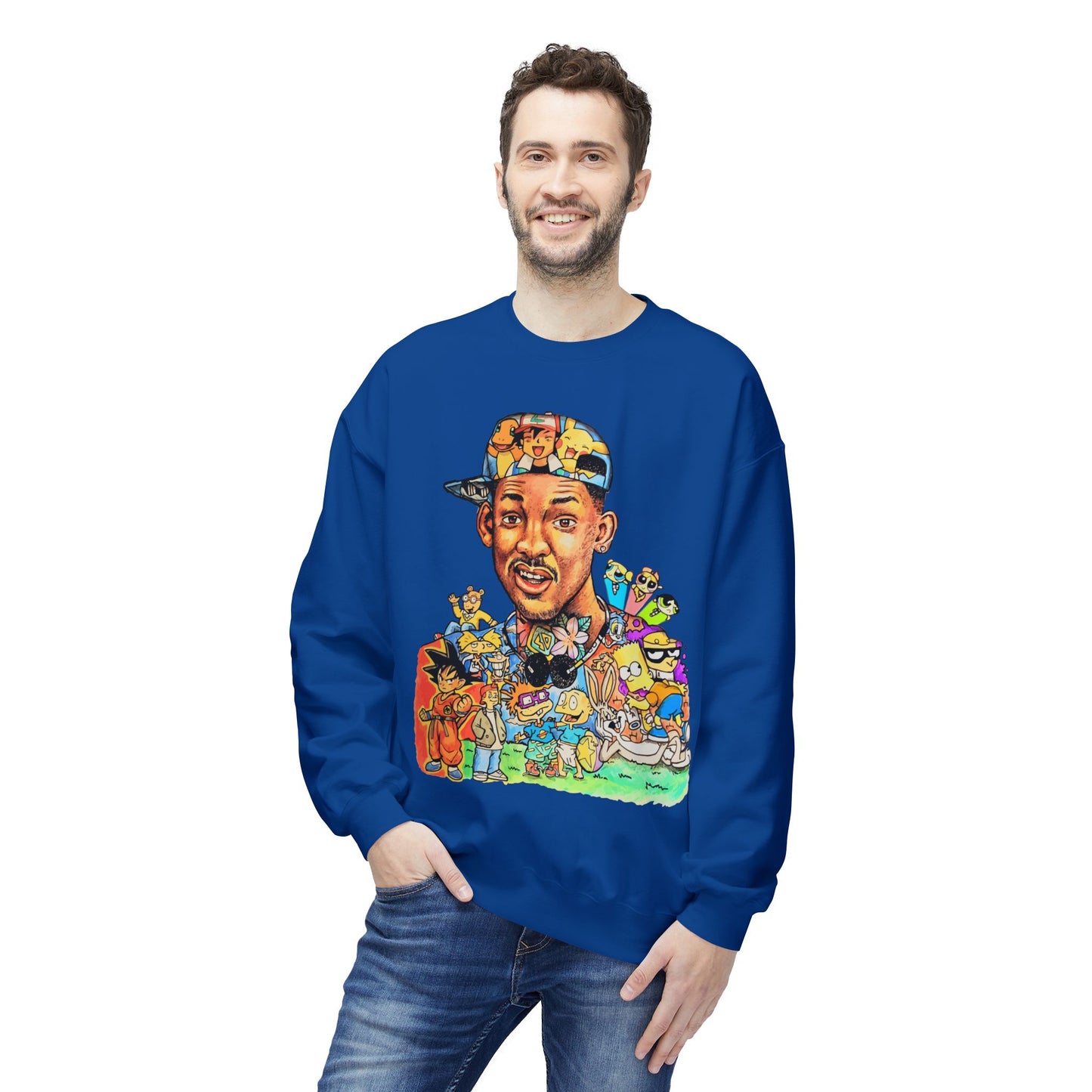 Retro ’90s Cartoon Portrait Crewneck Sweatshirt