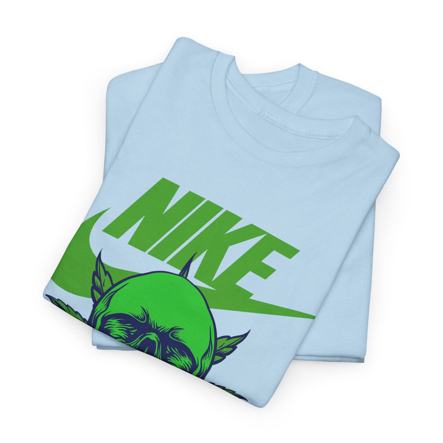 Skull Swoosh Tee — Neon Green Nike-Inspired Graphic Shirt