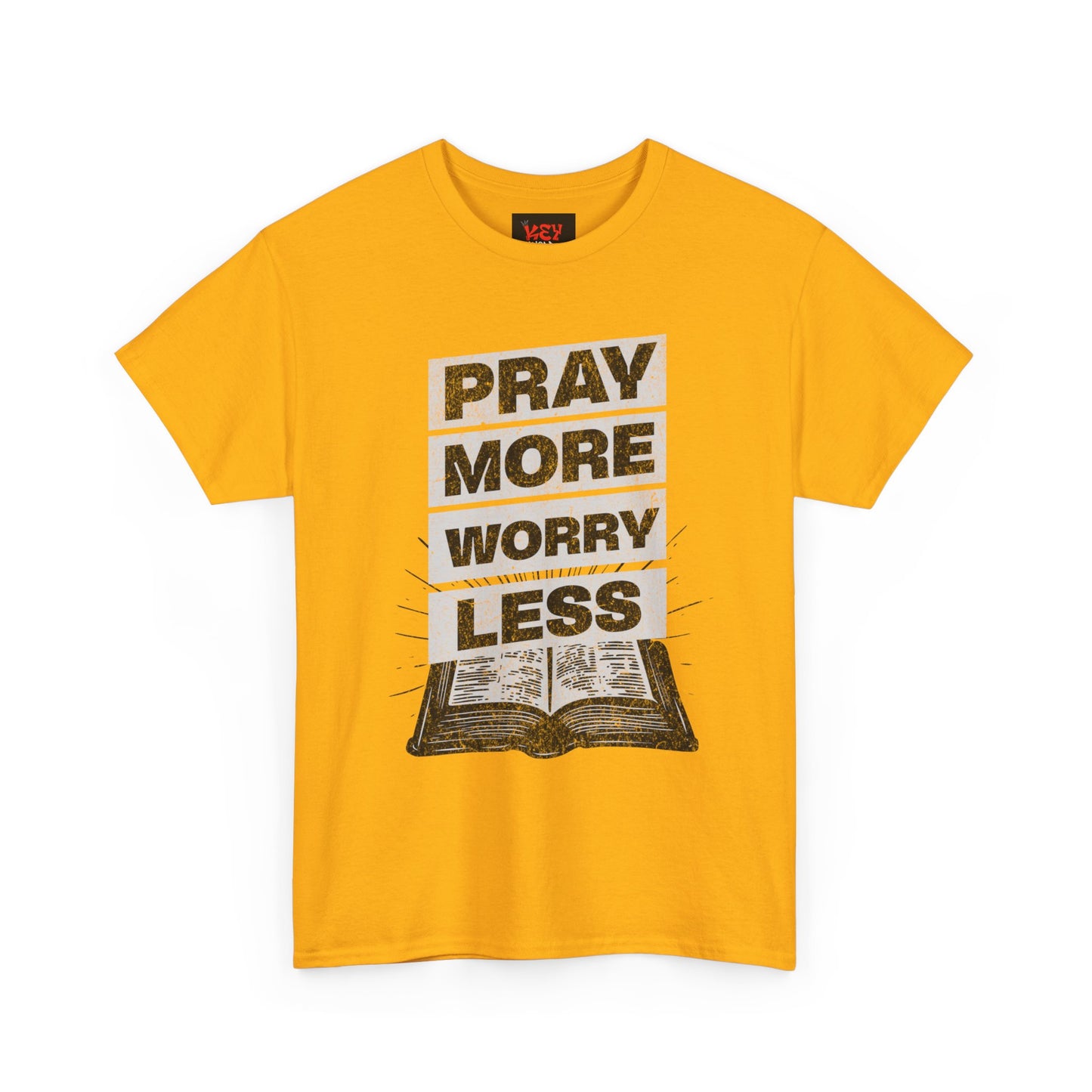 Pray More Worry Less T-Shirt — Inspirational Christian Tee with Bible Graphic