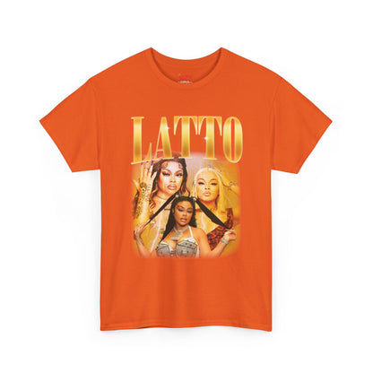 Latto Graphic Tee — 'LATTO' Gold Portrait Band T-Shirt