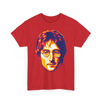 John Graphic Portrait Tee — Retro Psychedelic Face Design
