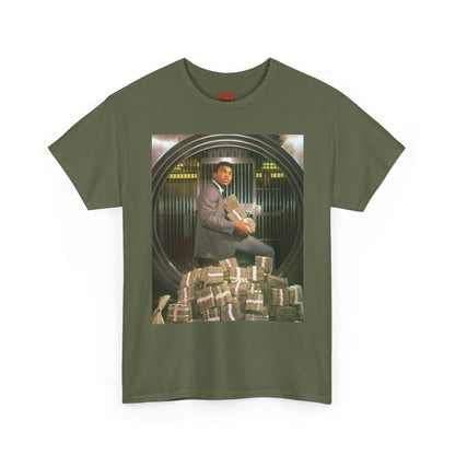 Ali Money Vault Graphic Tee — Vintage Heist Money Pile T-Shirt