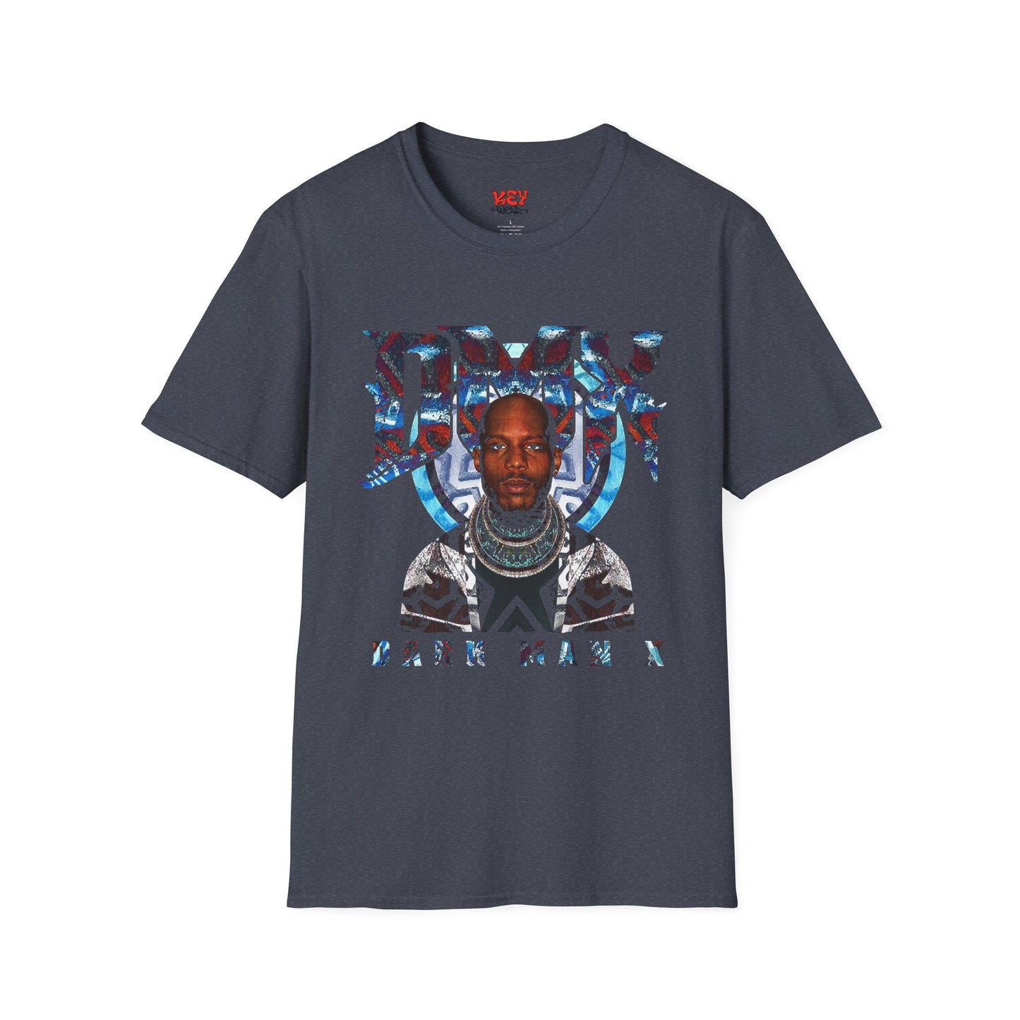 DMX Graphic Tee — Bold Portrait & Tribal Shield Design