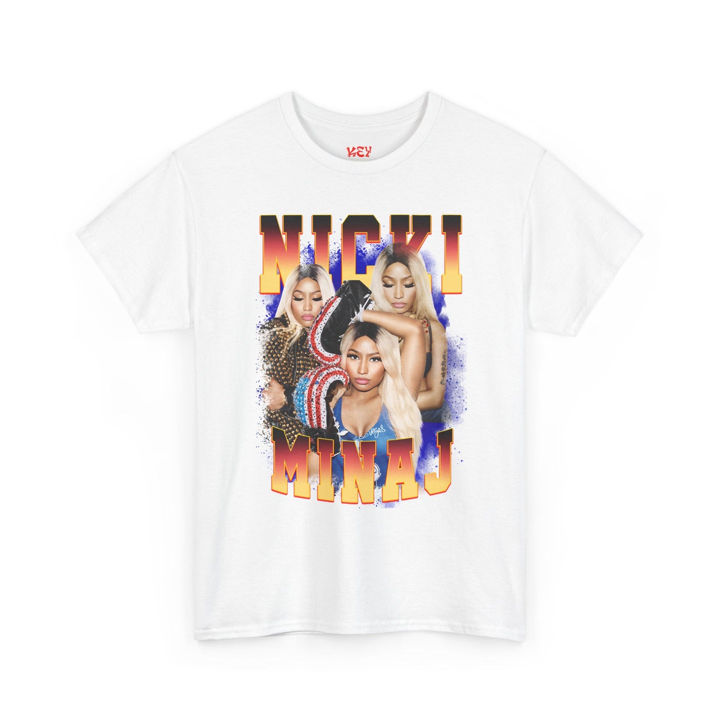 Nicki Graphic Tee — Retro Gradient Name and Portrait Collage