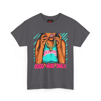 Good Vibes Only Tee — Retro Pop Art Graphic T-Shirt