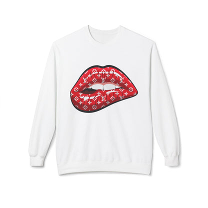 Red Monogram Lip Crewneck Sweatshirt